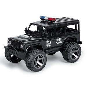 ماشین کنترلی شارژی جیپ پلیس مشکی Remote Control LAND ROVER DEFENDER POLICE JEEP 2.4G -اسباب بازی
